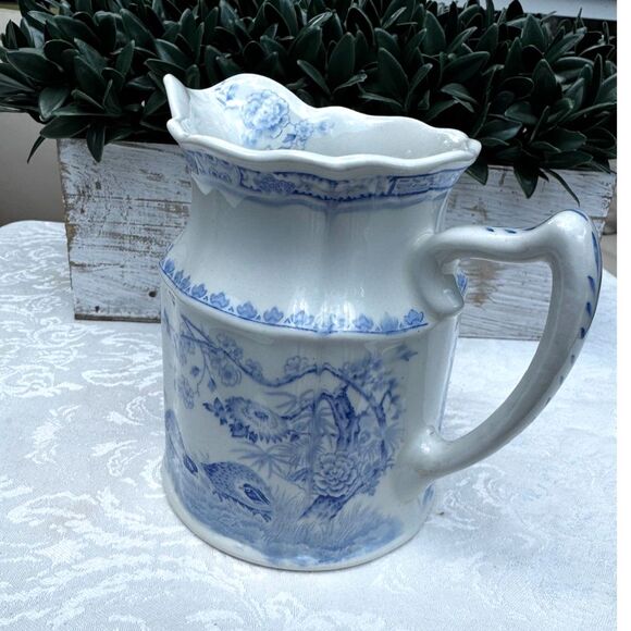Gorgeous blue and white pitcher; Furnivals Quail 1913 England must see - Picture 6 of 8